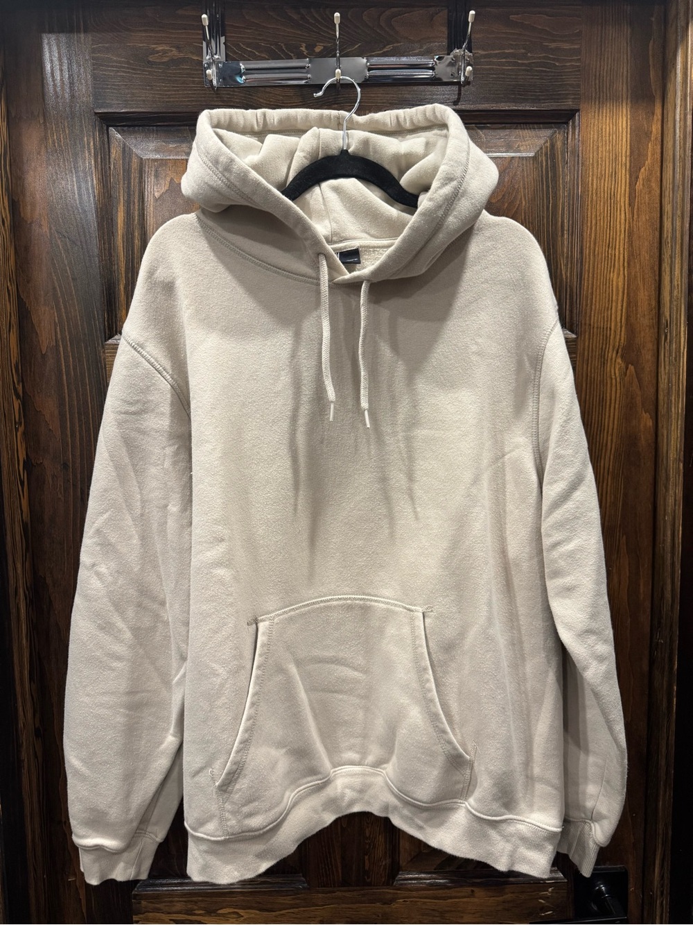 H&M Cream Hoodie Pullover with Kangaroo Pocket